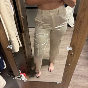 Satin cargo pants